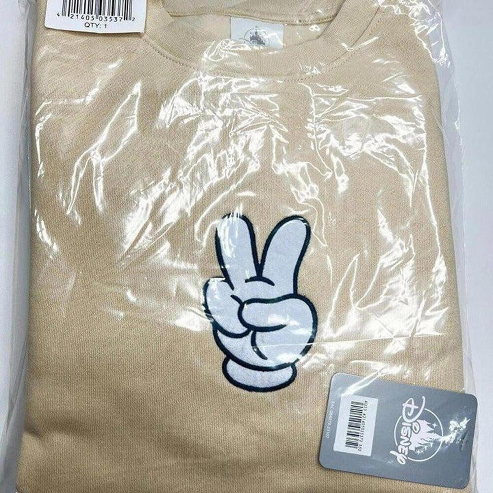 *NEW* Disney Mickey Mouse Peace Sign Pullover Sweatshirt for Adults Size Small